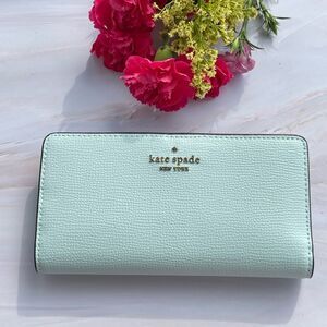 Kate spade Blue glow Cameron slim bifold wallet clutch NEW